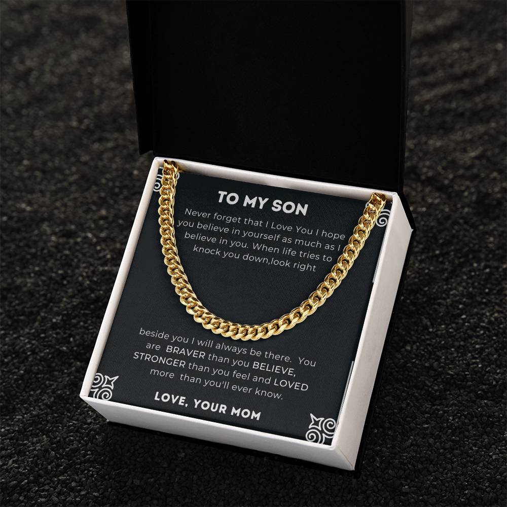 To My Son - Cuban Chain Cuban Link Chain