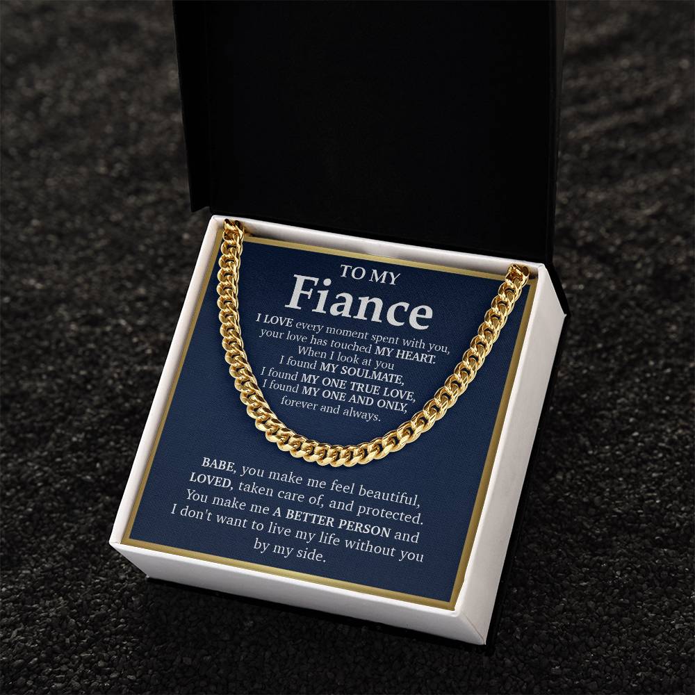 Cuban Link Chain Necklace Gift For Fiance