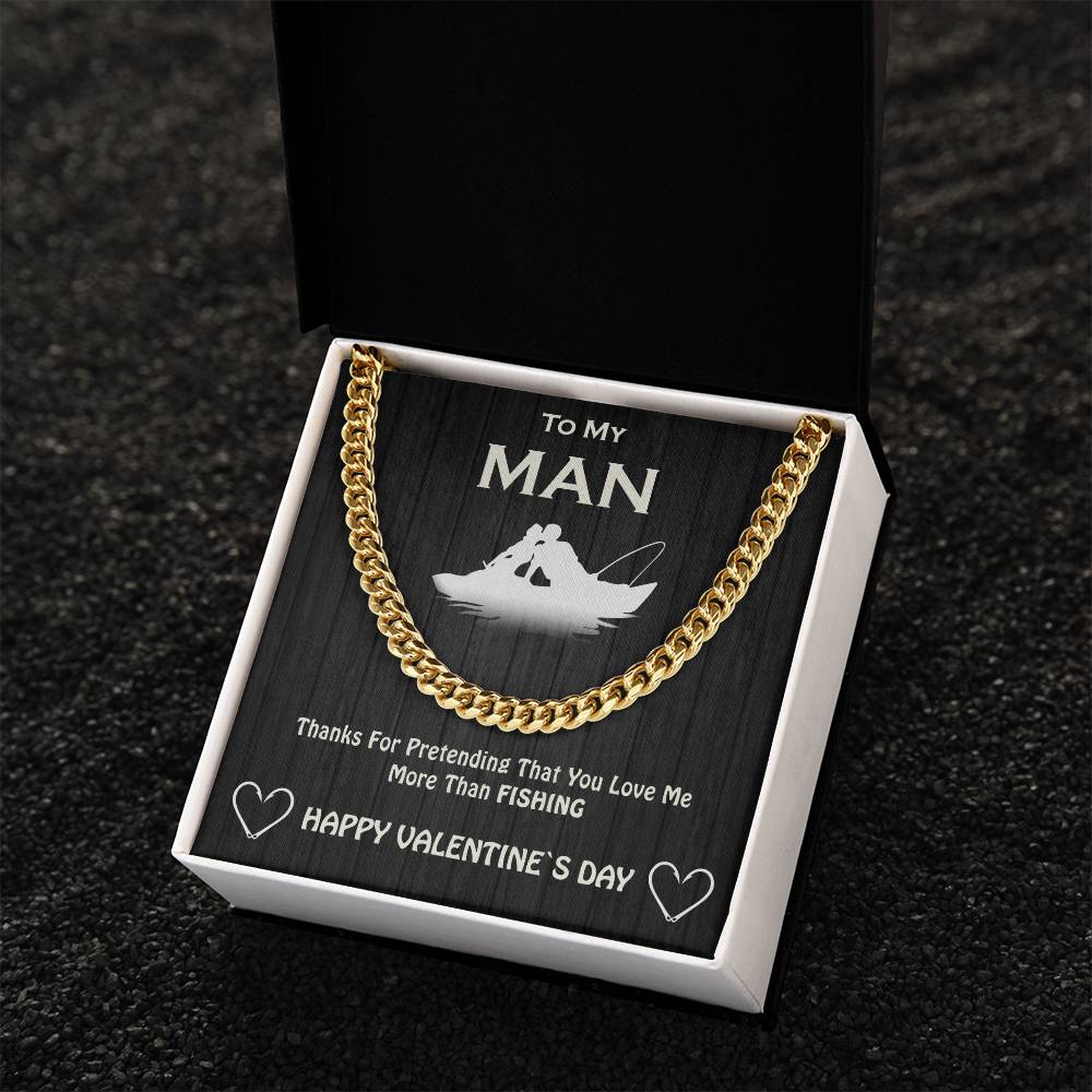 To My Man Cuban Chain Necklace For Your Valentine Cuban Link Chain