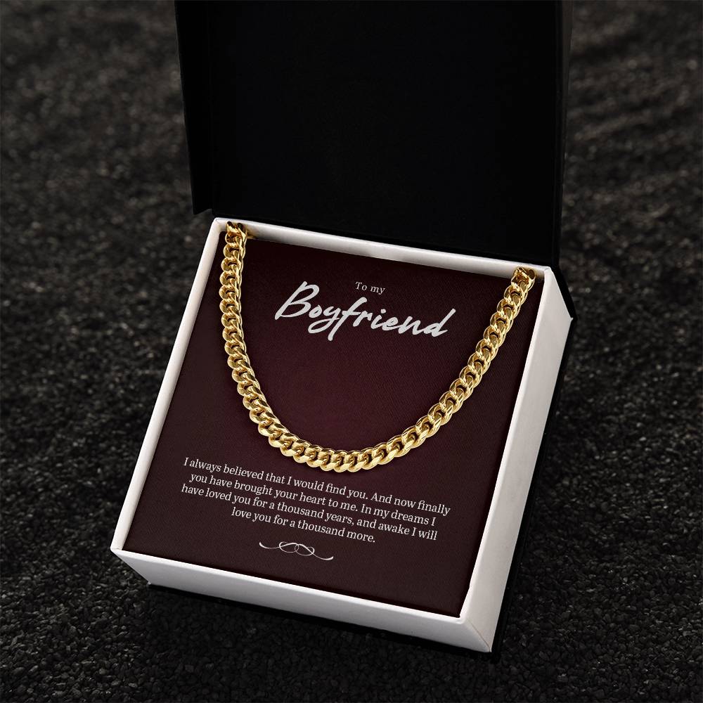 Beautiful Necklace For Boyfriend Cuban Link Chain
