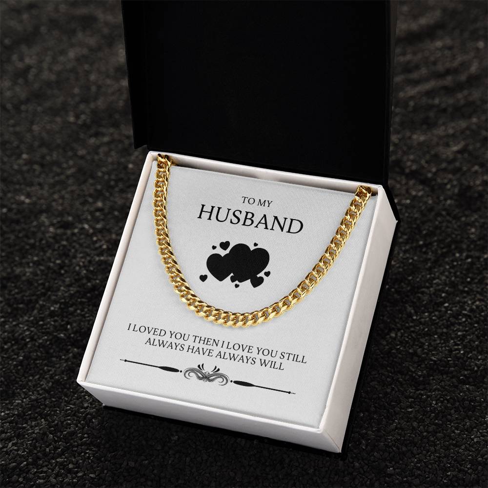 I Love You Then Cuban Link Chain Necklace