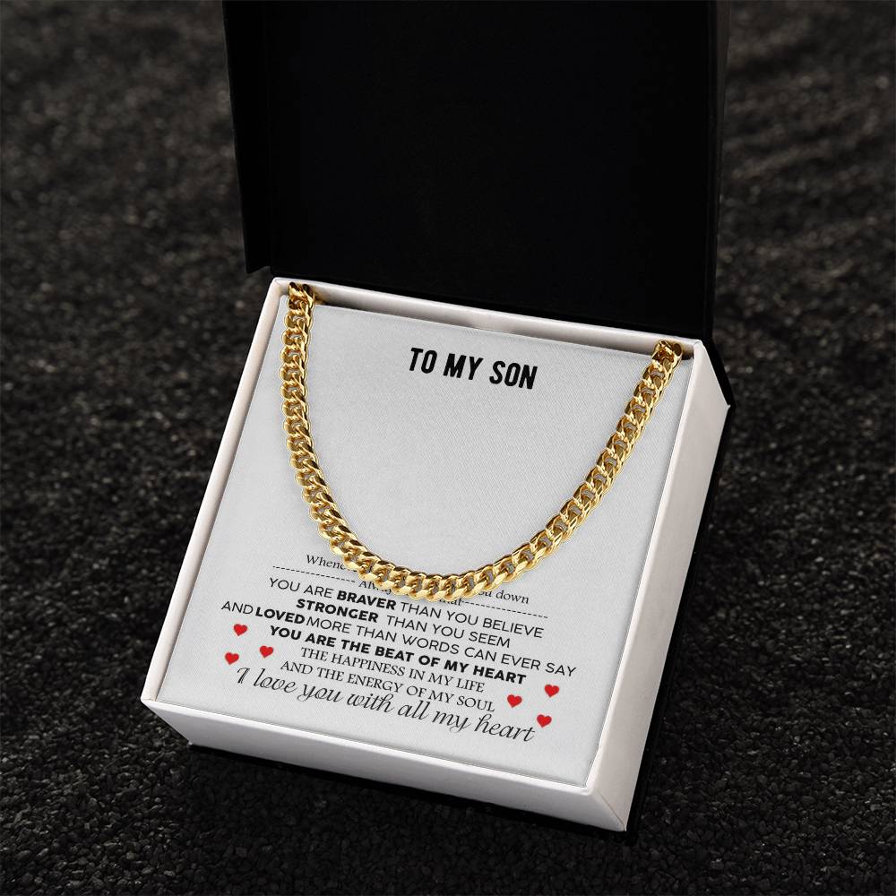 The Energy Of My Soul I Love You With All My Heart Gift For Son Cuban Link Chain Necklace