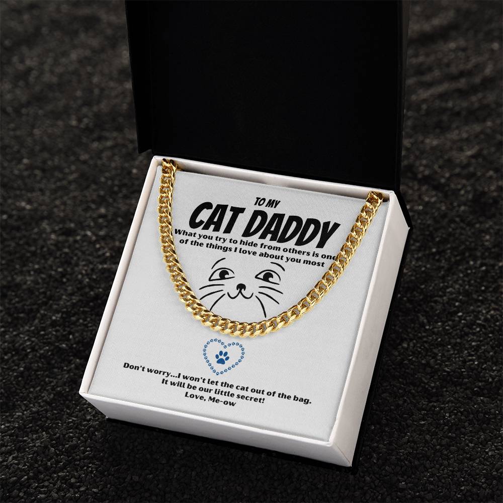 Cat Daddy Gift Cat Gift For Men Cuban Link Chain Valentine Gift For Husband Heavy Chain Necklace Funny Romantic Gift F