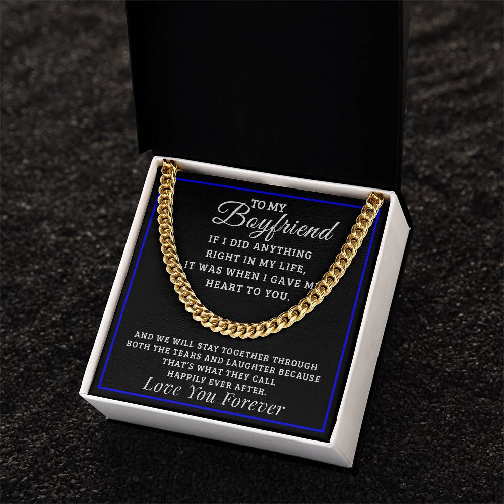 Happily Ever After Gift For Boyfriend Cuban Link Chain