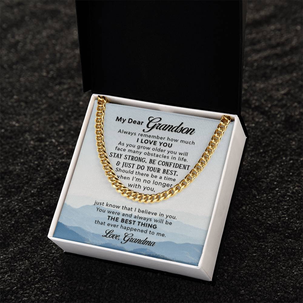 To My Grandson ?? Cuban Link Chain Necklace
