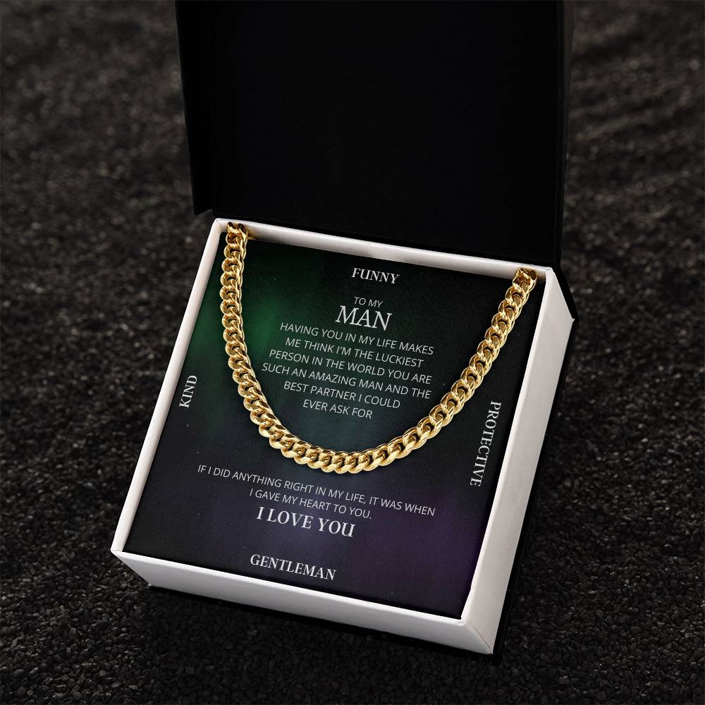 I Gave My Heart To You Cuban Link Chain Necklace Aurora Original