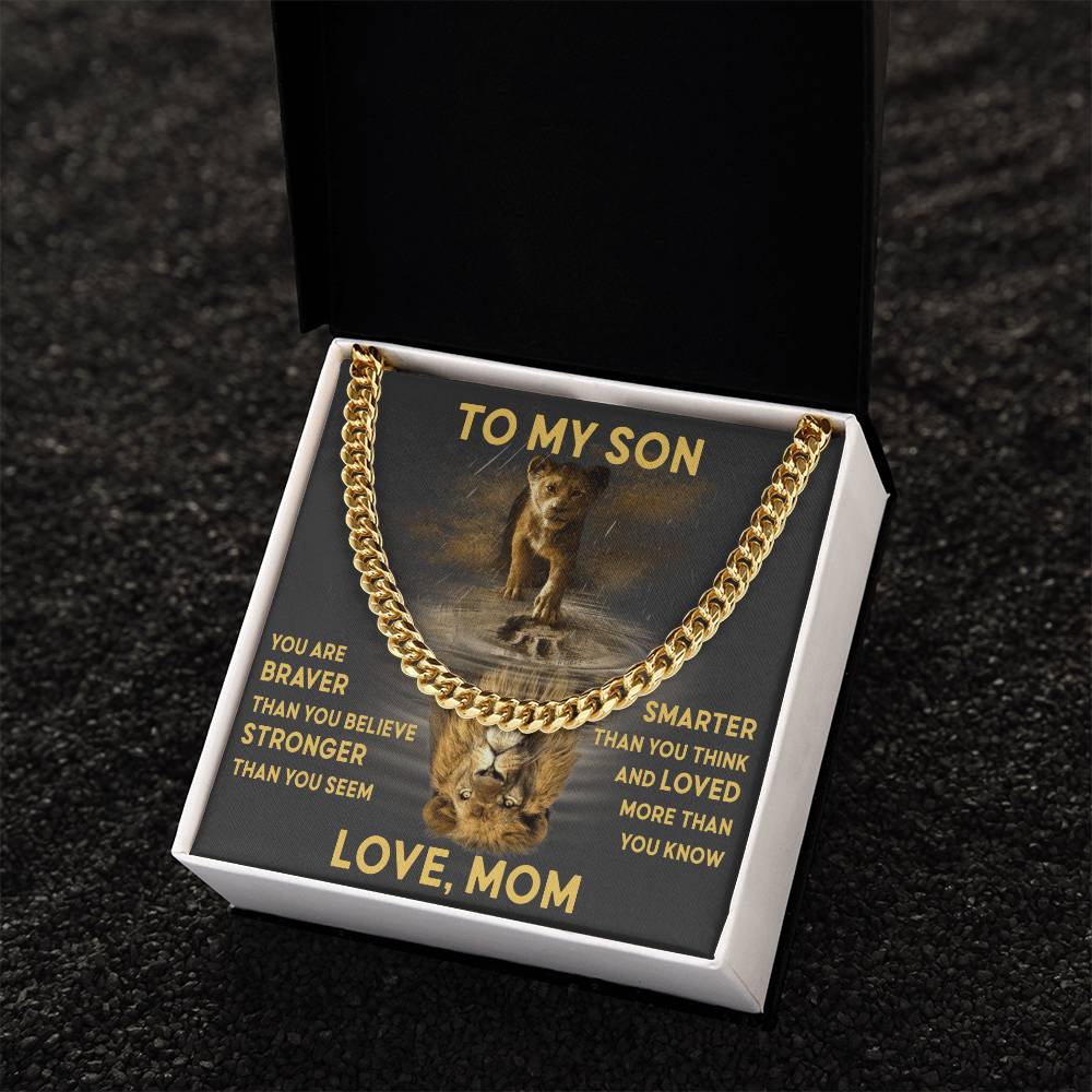 To My Son - Love Mom Cuban Link Chain