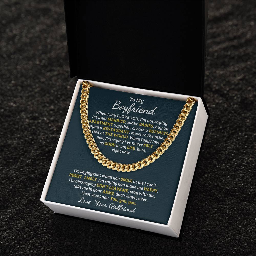 Valentine's Day Gift For Boyfriend Cuban Link Chain