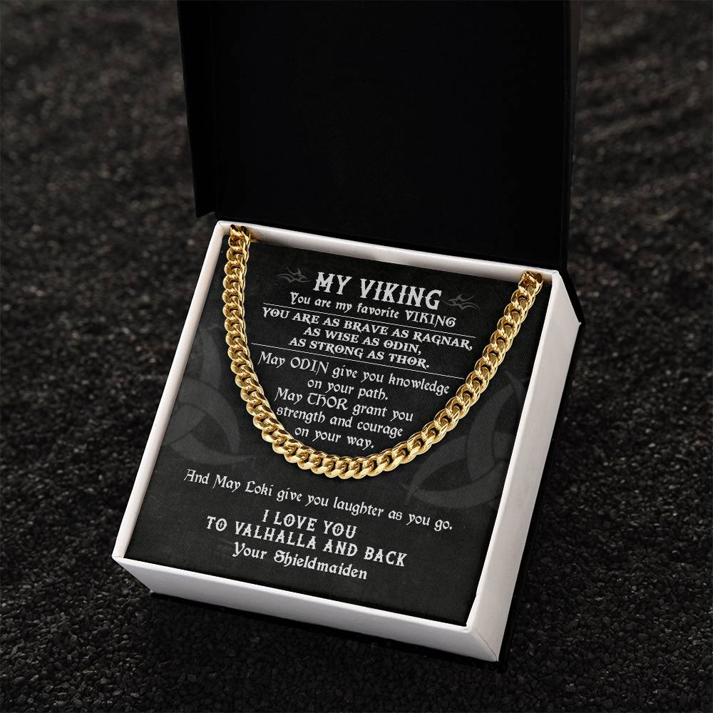 To My Viking Necklace Viking Gift For Man Cuban Link Chain