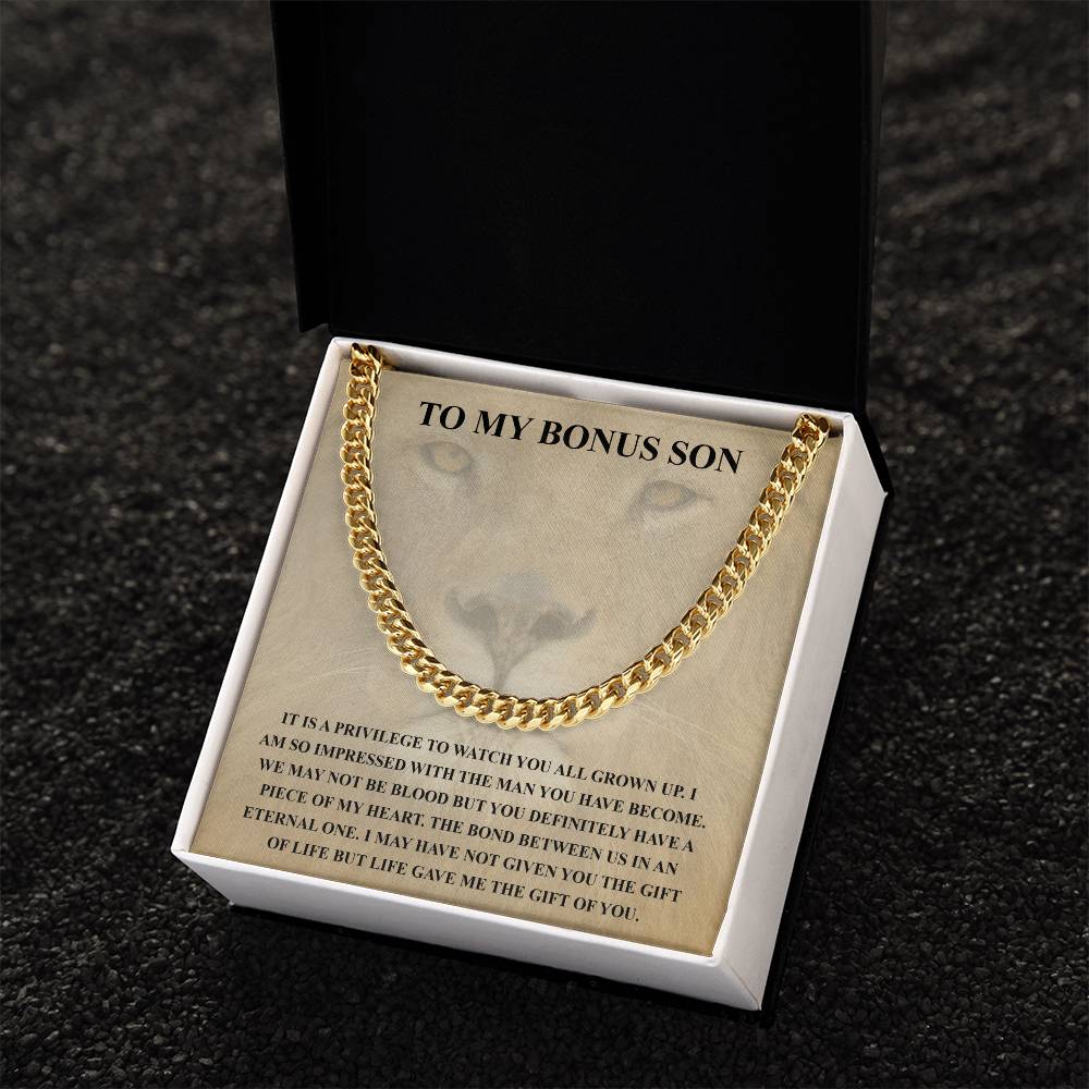 To My Bonus Son Necklace Gift For Step Son Bonus Son Graduation Graduate Gift Fathers Day Father Son Gift Gift From St Cuban Link Chain