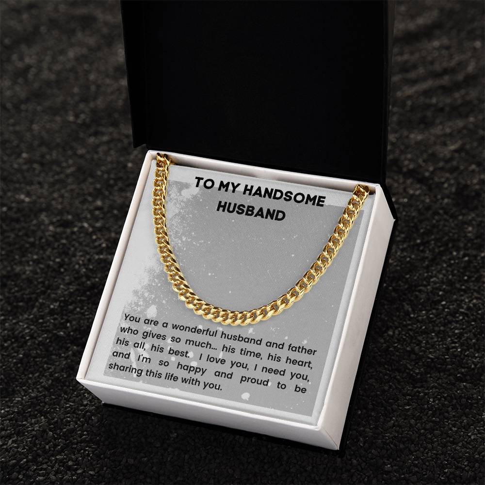For The Best Husband Cuban Link Chain