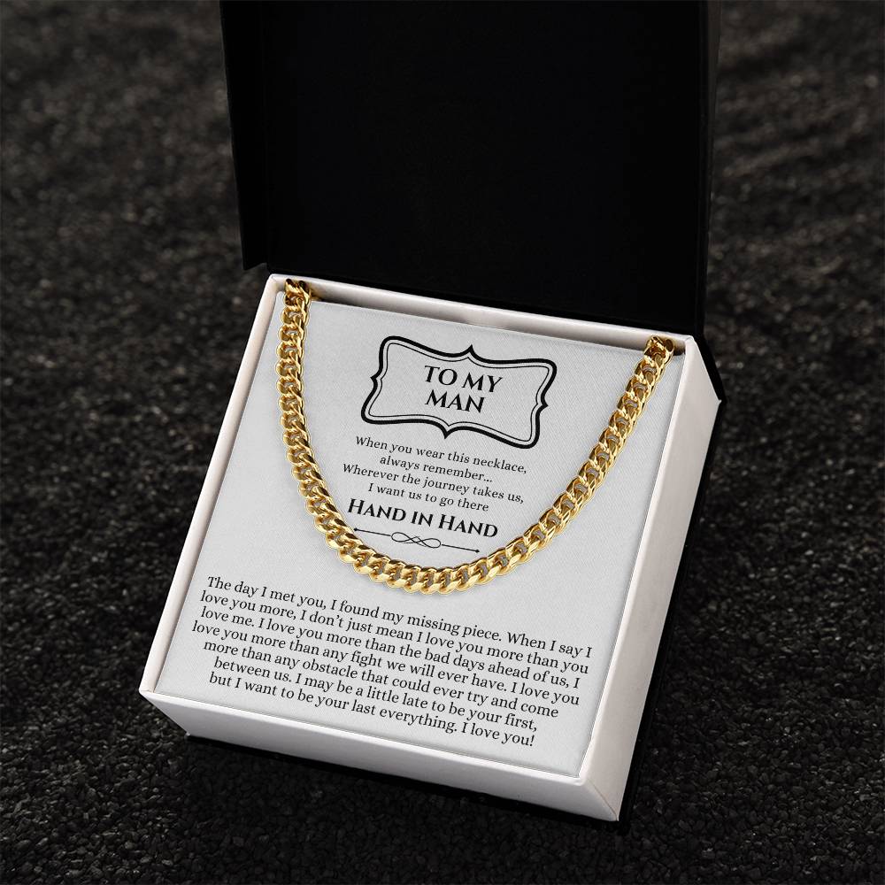 Valentines Day Gift For Him Chain Necklace Gift For Him Promise Necklace Gift To My Man Birthday Gift For Boyfriend An Cuban Link Chain