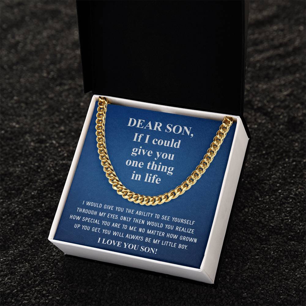To My Son Necklace Gift For Son Son Graduation Graduate Gift Fathers Day Father Son Gift Mens Silver Cuban Link Chain