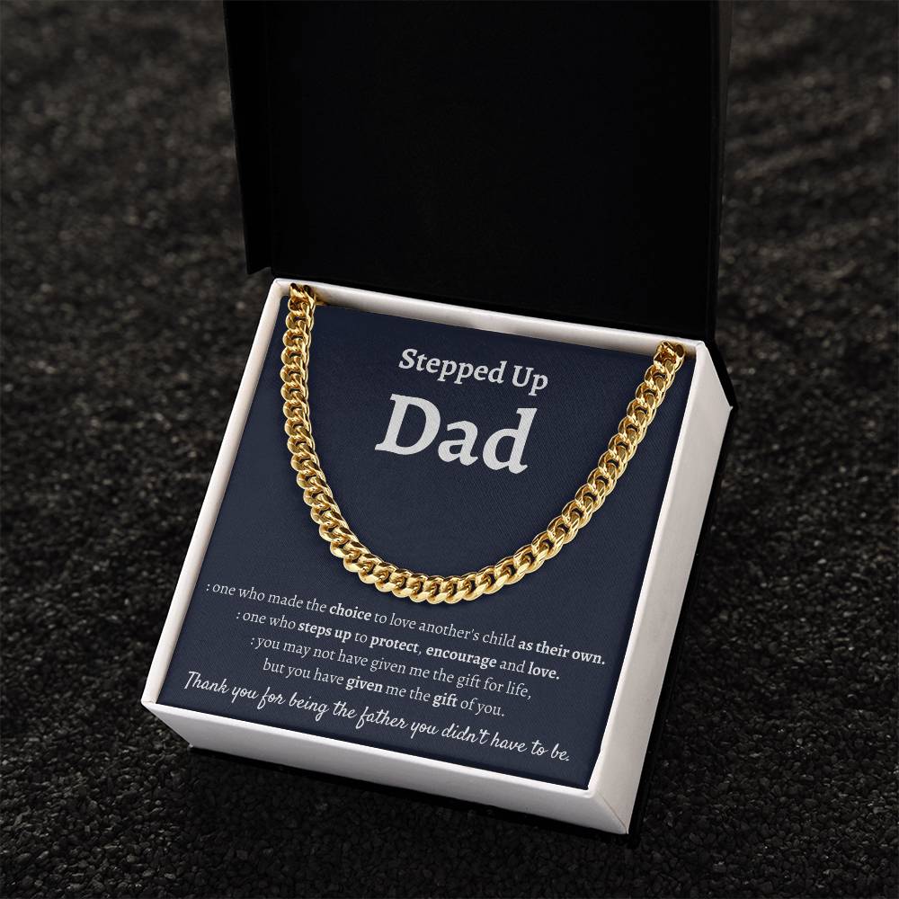 Stepdad Fathers Day Gift Bonus Dad Gift Stepped Up Dad Cuban Chain Necklace Stepdad Gifts Ideas Gift For Stepdad From Cuban Link Chain