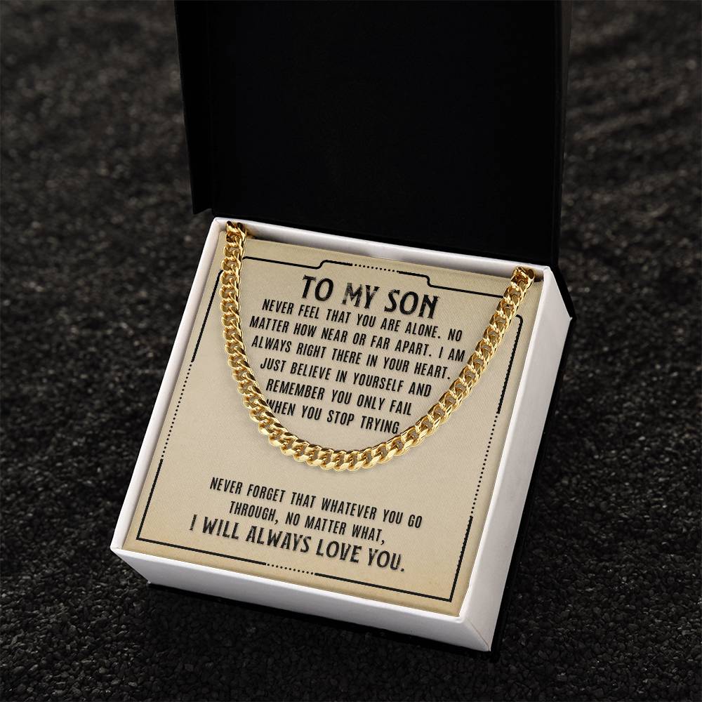 To My Son ?? ?? Cuban Link Chain Necklace
