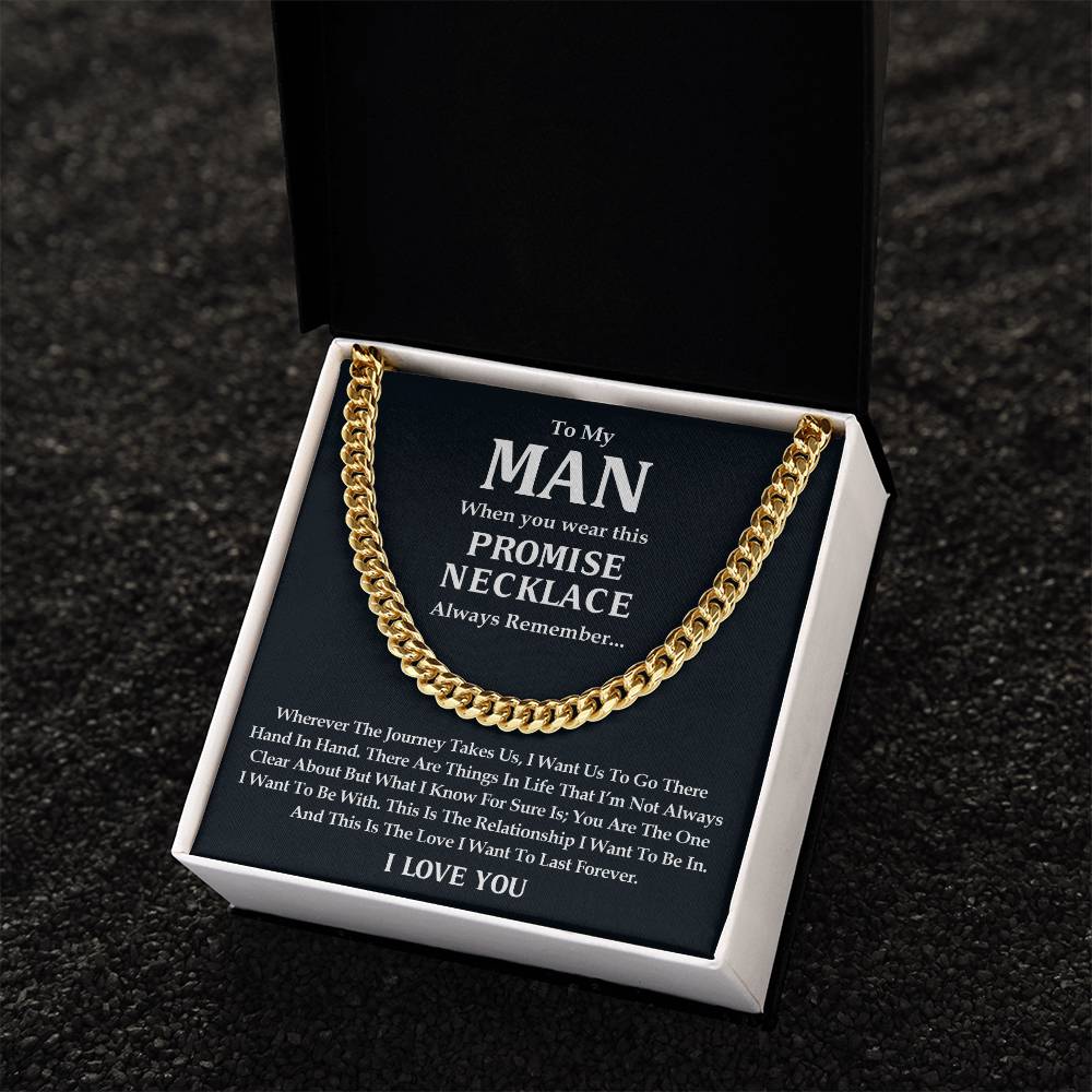 To My Man Cuban Link Chain Necklace