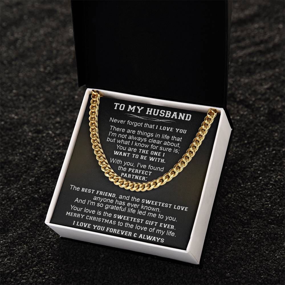 Gift For Husband - Clear About - Cuban Link Cuban Link Chain