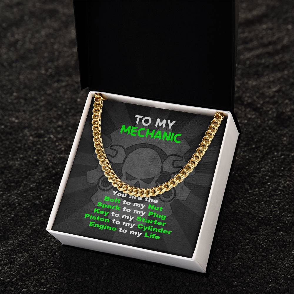 To My Mechanic Cuban Link Chain