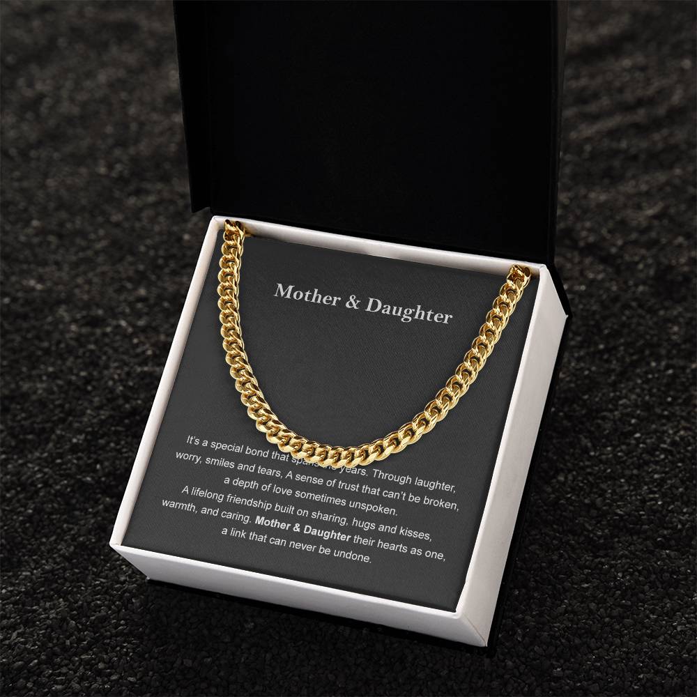 Mother & Daughter Mother's Day Birthday Jewelry Gift Chain Necklace For Women Cuban Link Chain