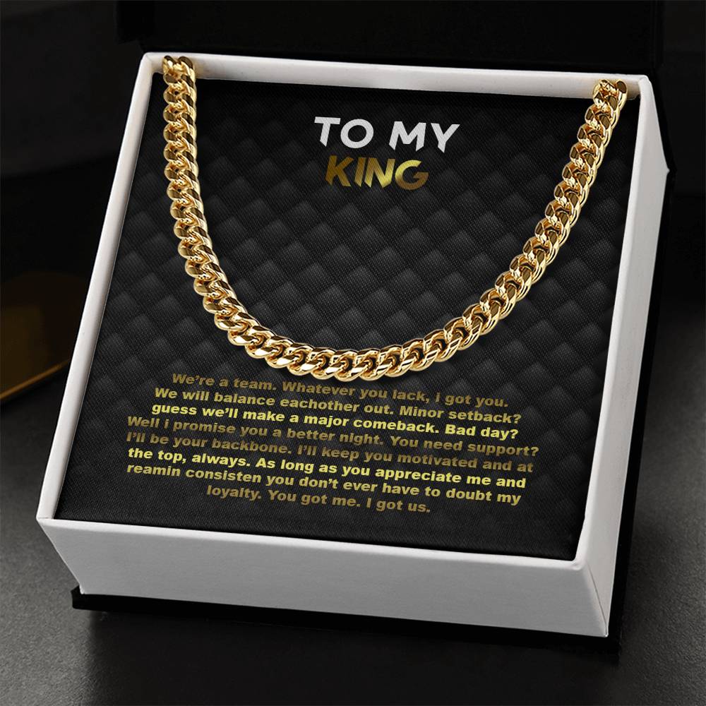 To My King Cuban Link Chain
