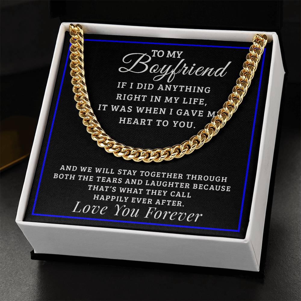 Happily Ever After Gift For Boyfriend Cuban Link Chain