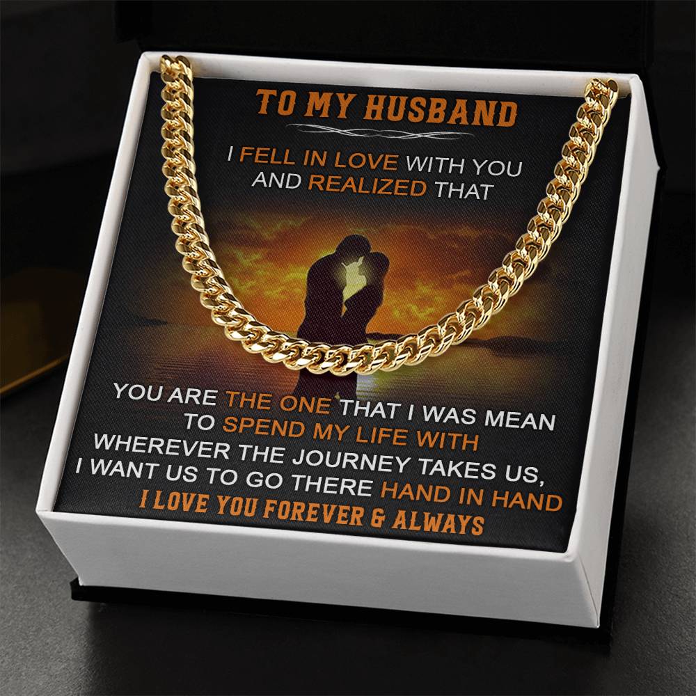 Gift For Husband - Fell In Love - Cuban Link Cuban Link Chain