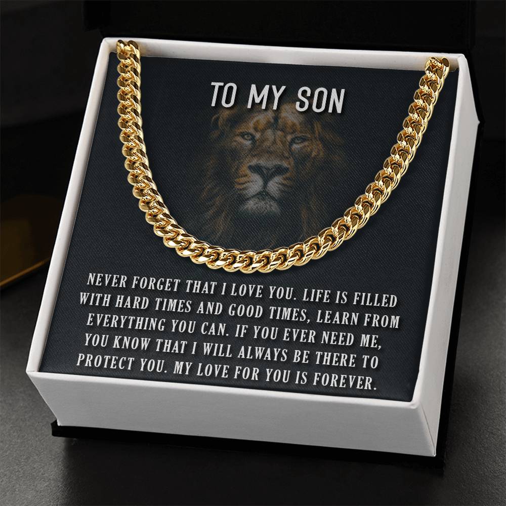 To My Son Cuban Link Chain