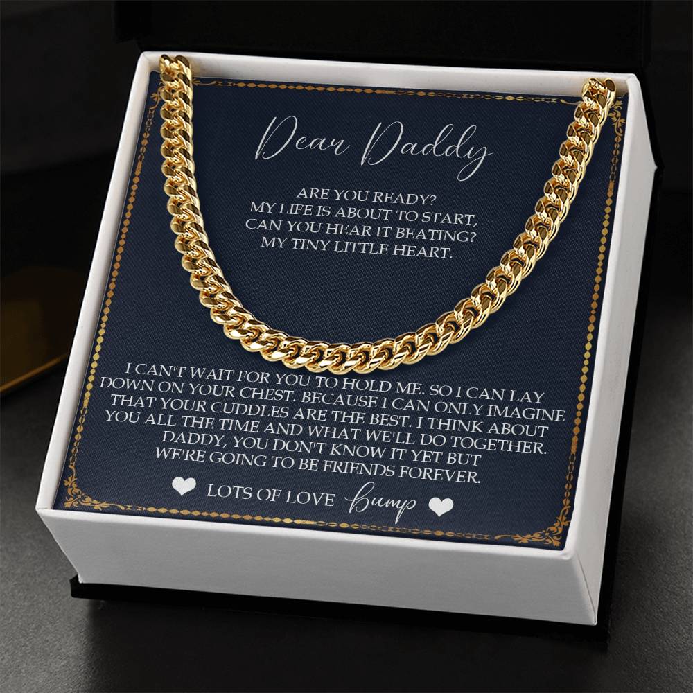 Daddy To Be Keepsake Gift From Baby Bump Gift For New Dad From Baby Father's Day Gift Pregnancy Reveal Daddy To Be To Cuban Link Chain