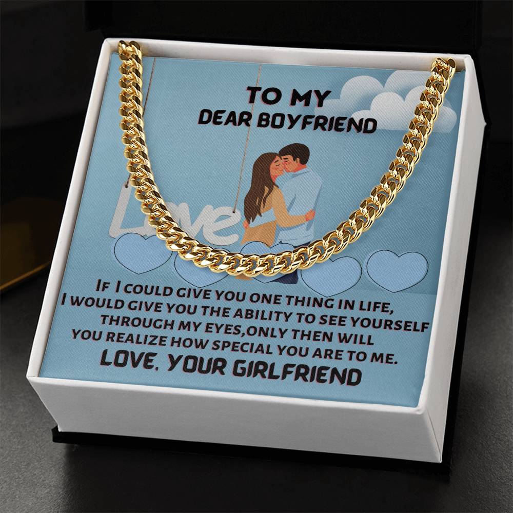 To My Dear Boyfriend Cuban Link Chain