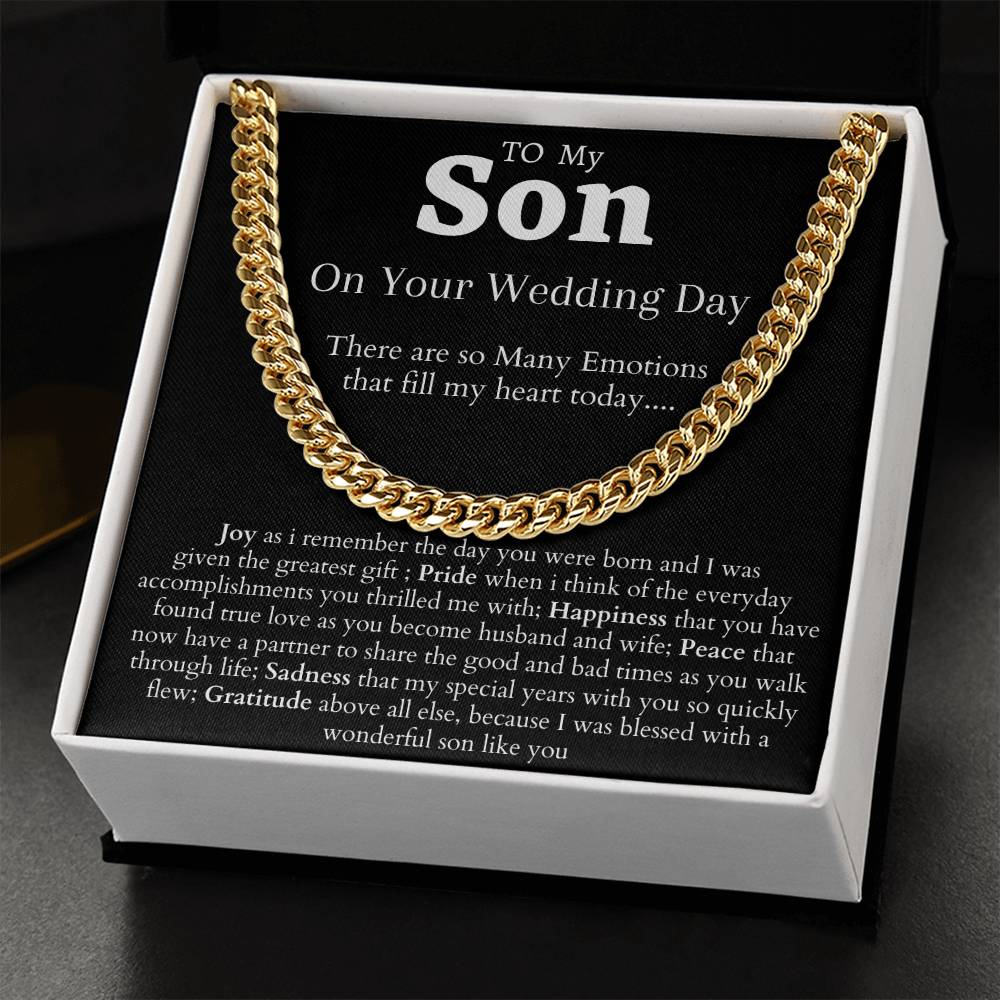 To My Son On Your Wedding Day Cuban Link Chain