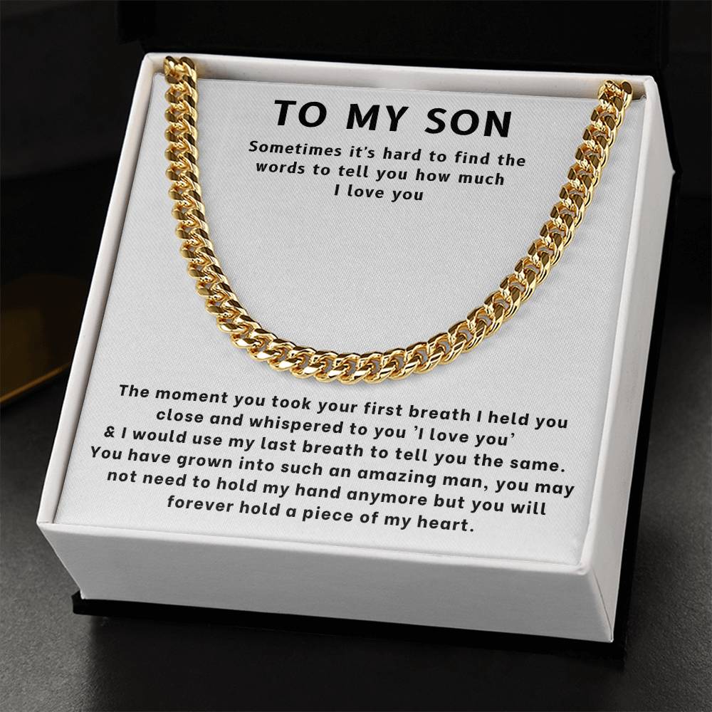 To My Son Necklace - Cuban Link Chain