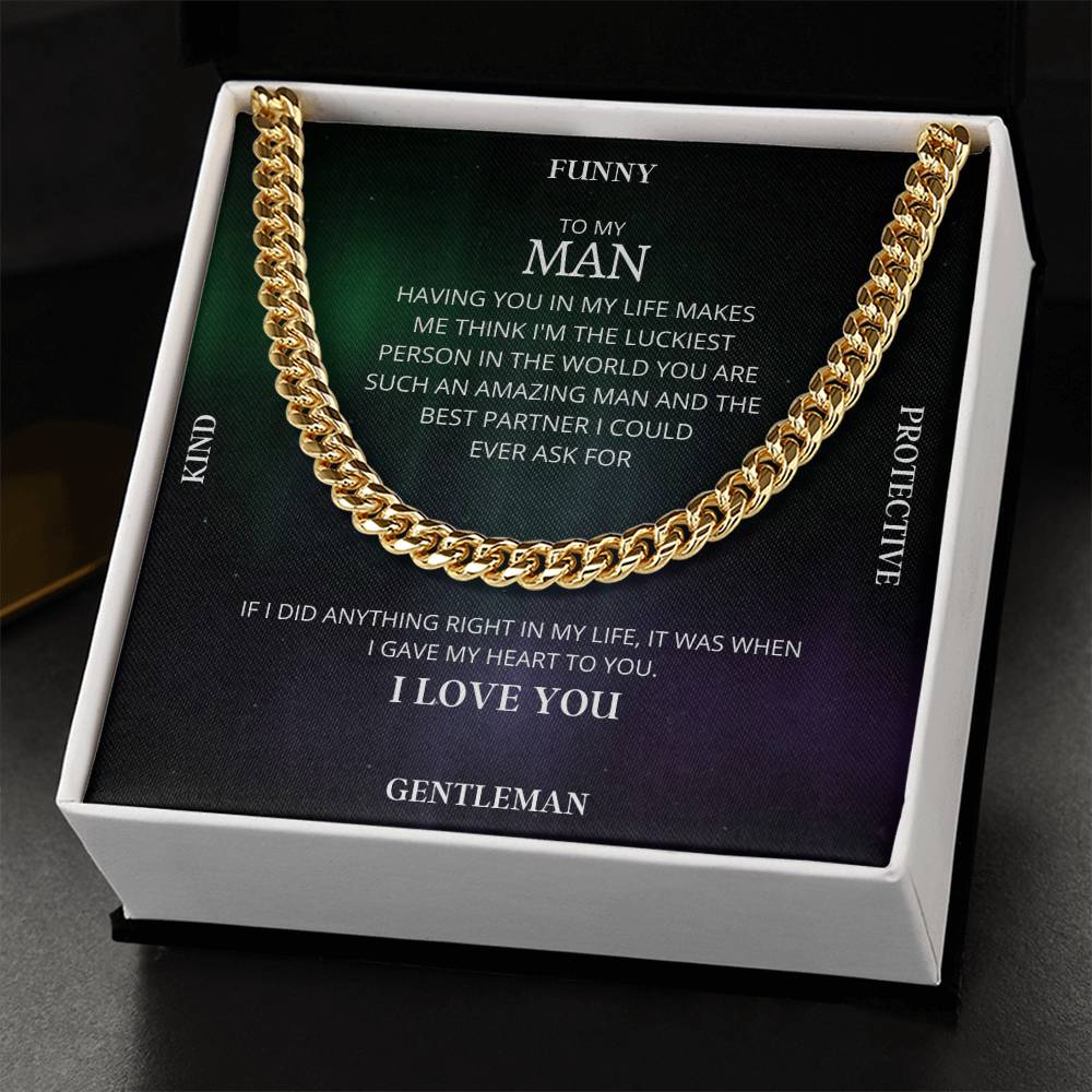 I Gave My Heart To You Cuban Link Chain Necklace Aurora Original