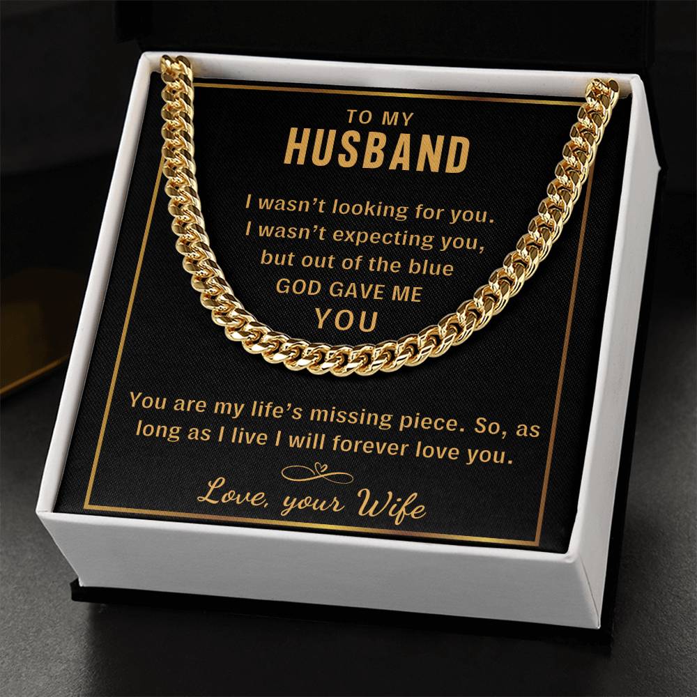 To My Husband God Gave Me You - Cuban Link Chain