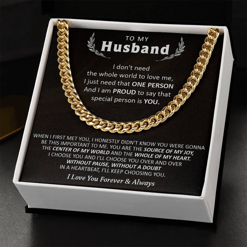 Gift For Husband - Love Me - Cuban Cuban Link Chain