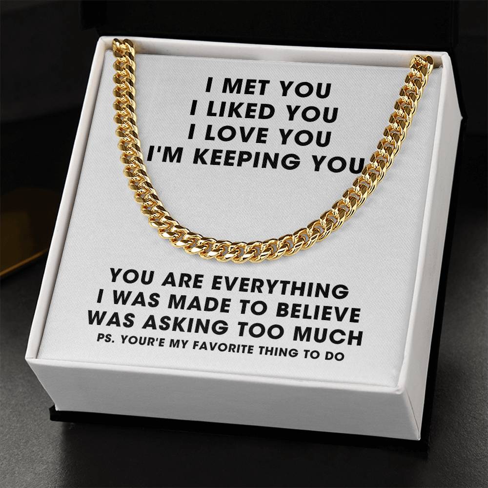 To Boyfriend For My Husband Men Cuban Link Chain Gold And Silver Anniversary 1 2 3 4 5 Just Because Christmas Gift Sto