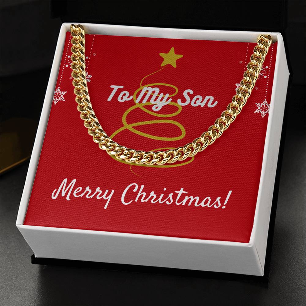 To My Son Merry Christmas Cuban Link Chain