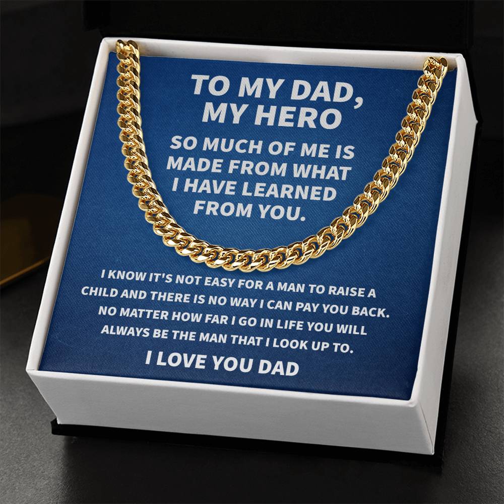 Gift For Dad From Daughter Fathers Day Gift From Son Silver Cuban Link Chain Dad Birthday Gift Father Of The Bride Fat