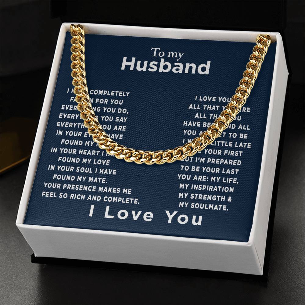 To My Husband - Meeting You Was Fate - Gift For Father's Day Birthday Anniversary - Gift For Husband Gift For Boyfrien Cuban Link Chain