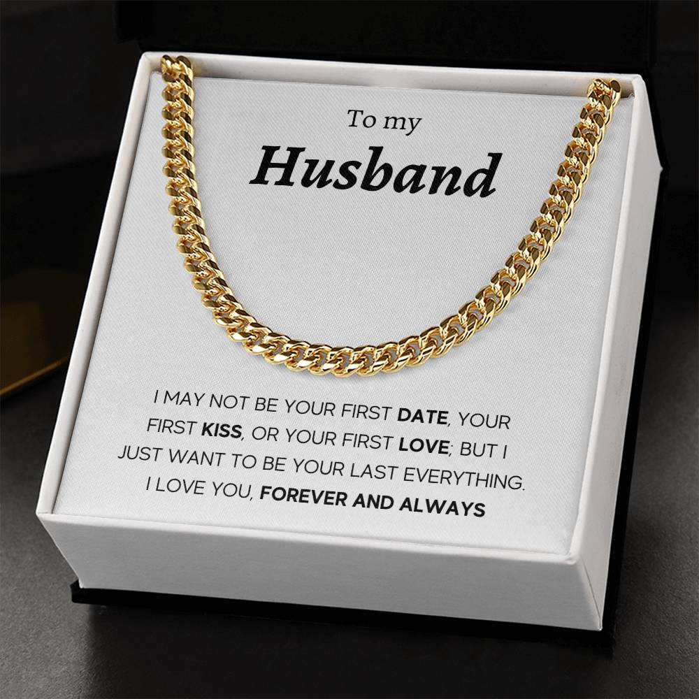 To My Husband - First Kiss - Cuban Link Chain