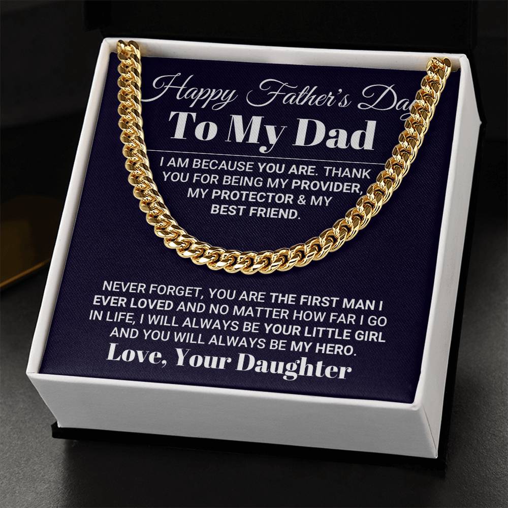 My Hero Father's Day Necklace Cuban Link Chain
