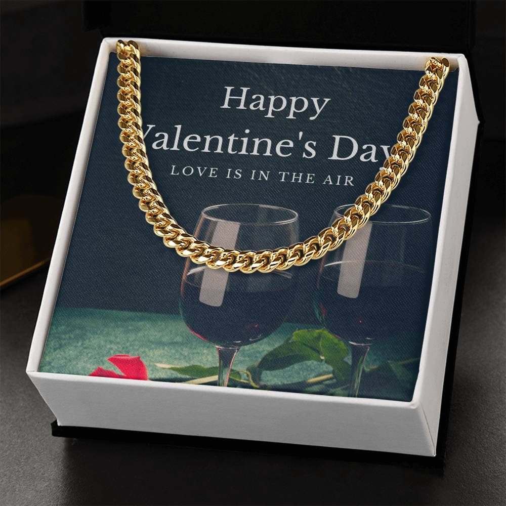 Cuban Link Chain Necklace Love Is In The Air