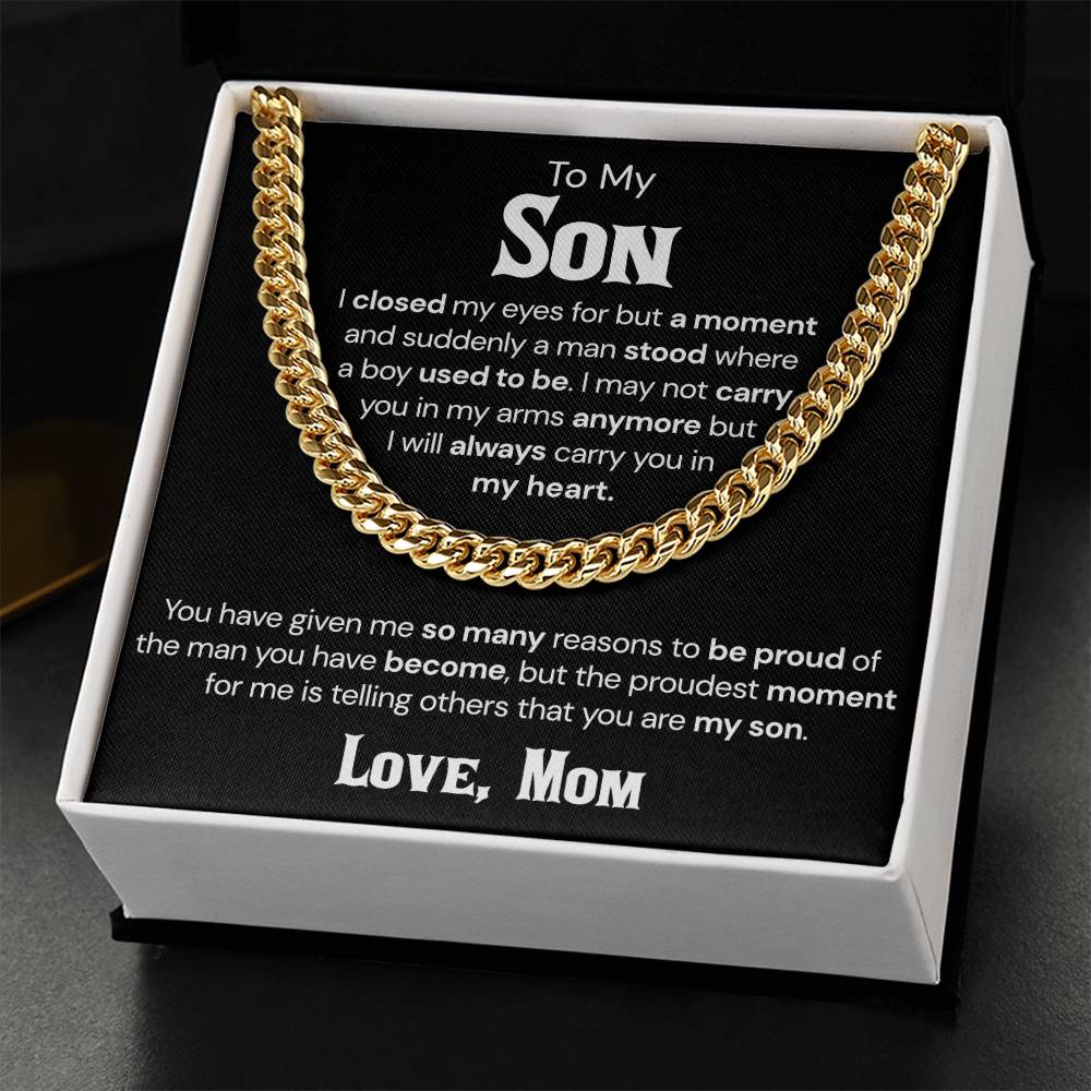 To My Son - So Many Reasons - Cuban Link Chain