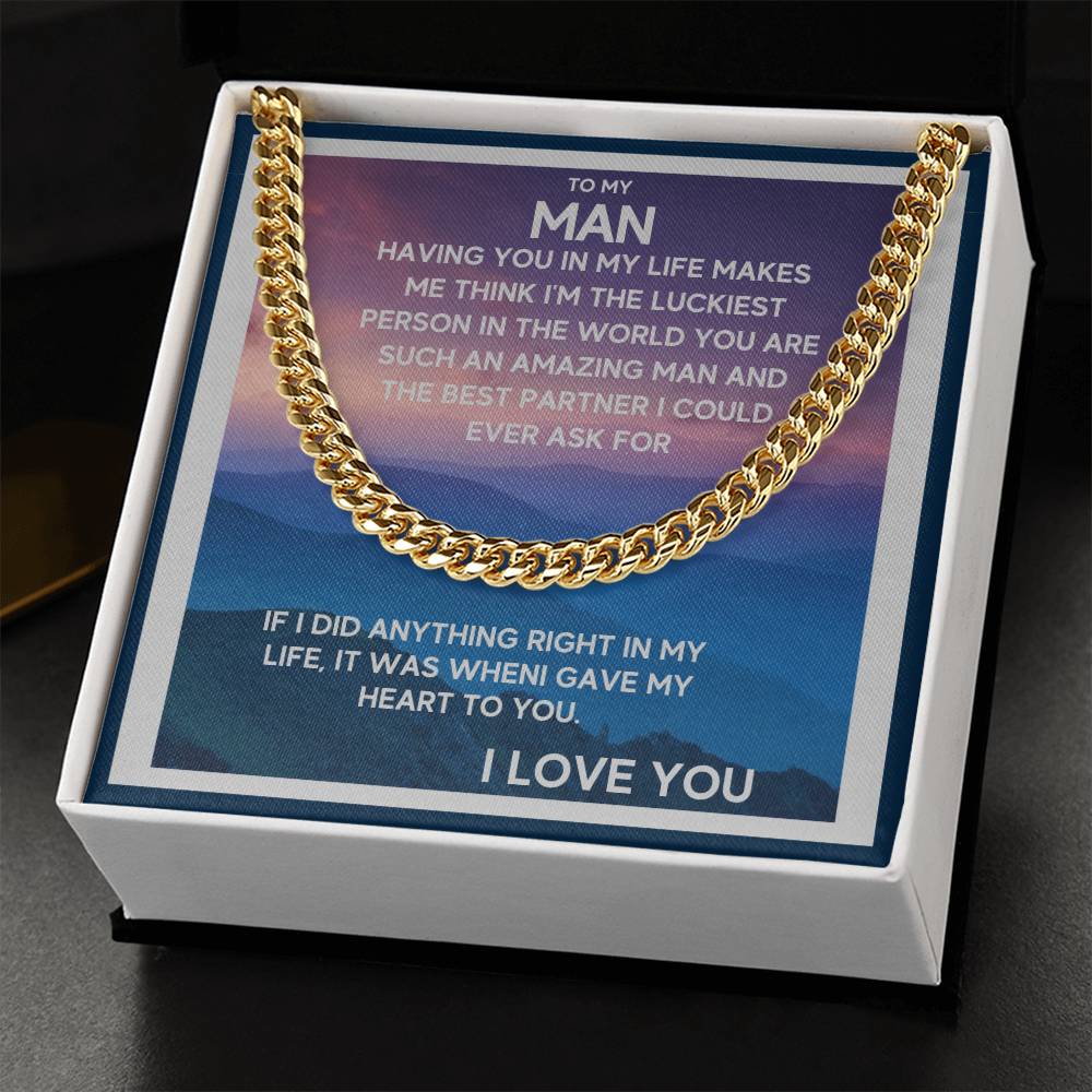 I Gave My Heart To You Cuban Link Chain Necklace Mountain View Edition