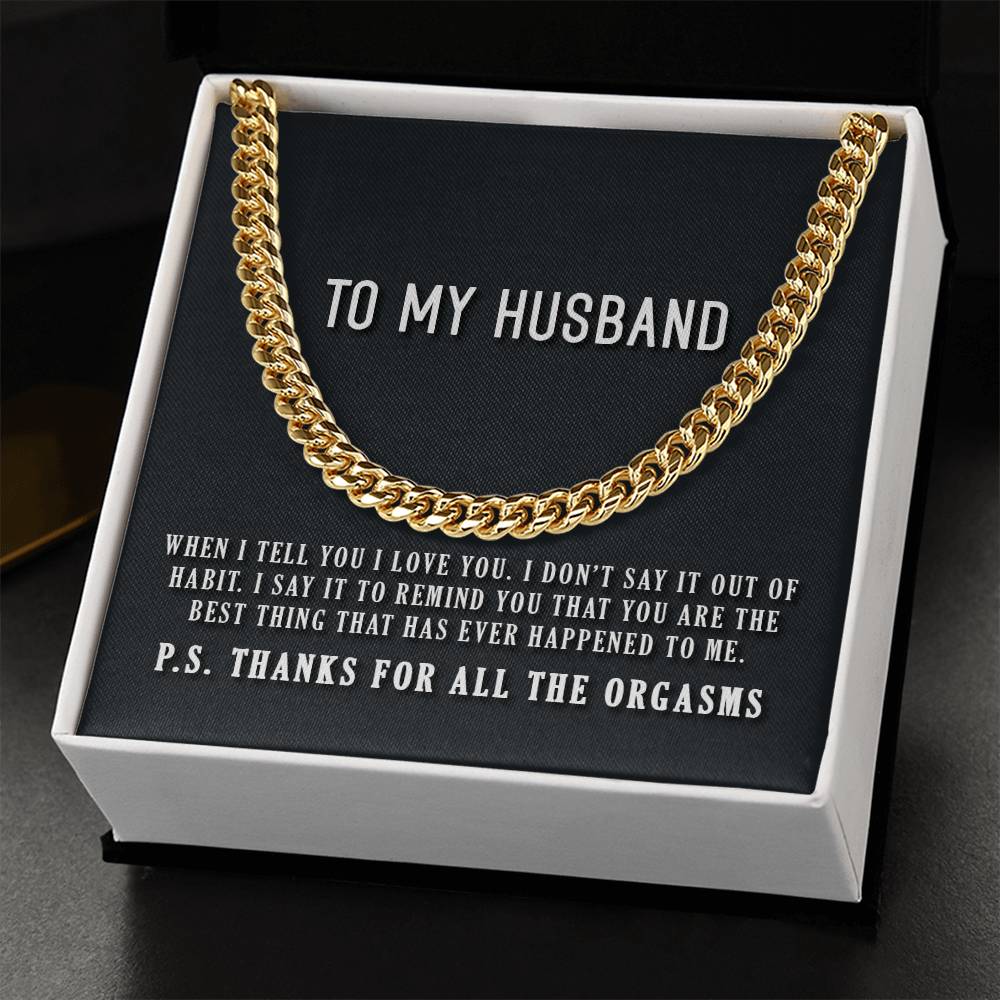 To My Husband Cuban Link Chain