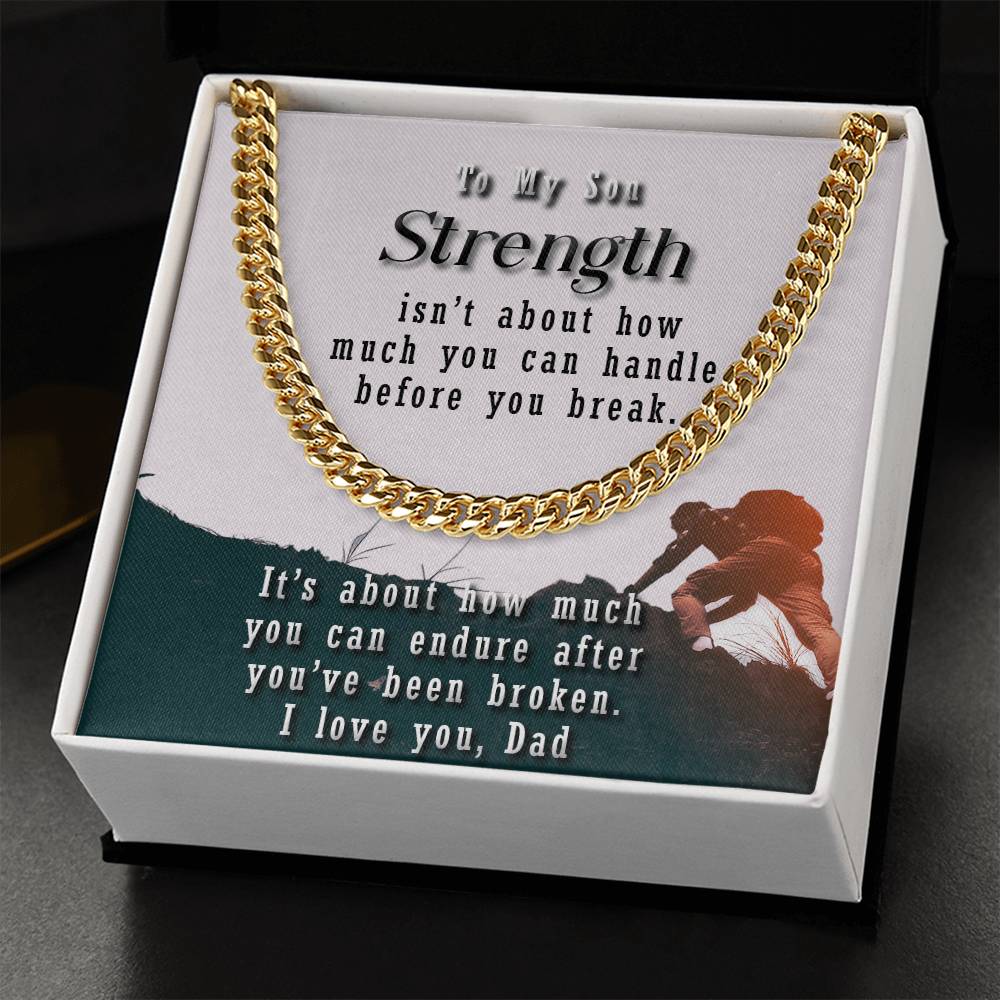 To My Son Cuban Link Chain