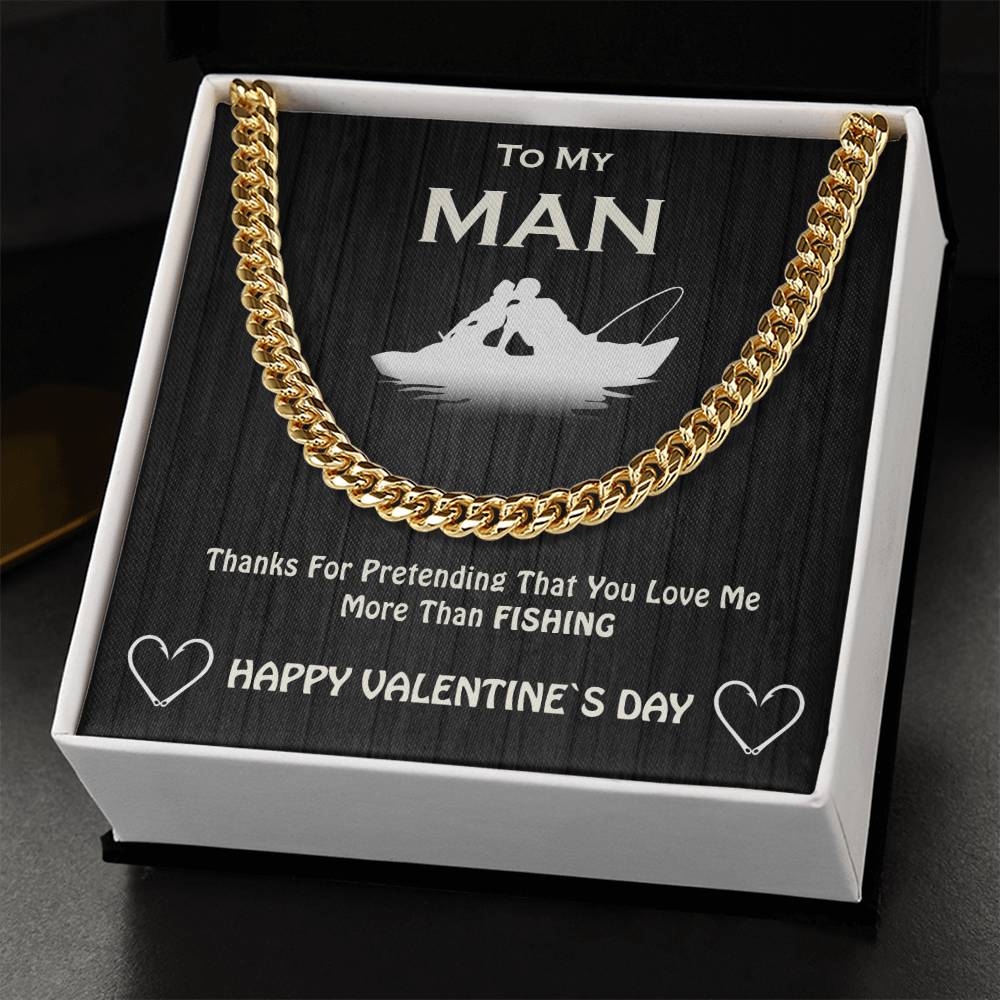 To My Man Cuban Chain Necklace For Your Valentine Cuban Link Chain