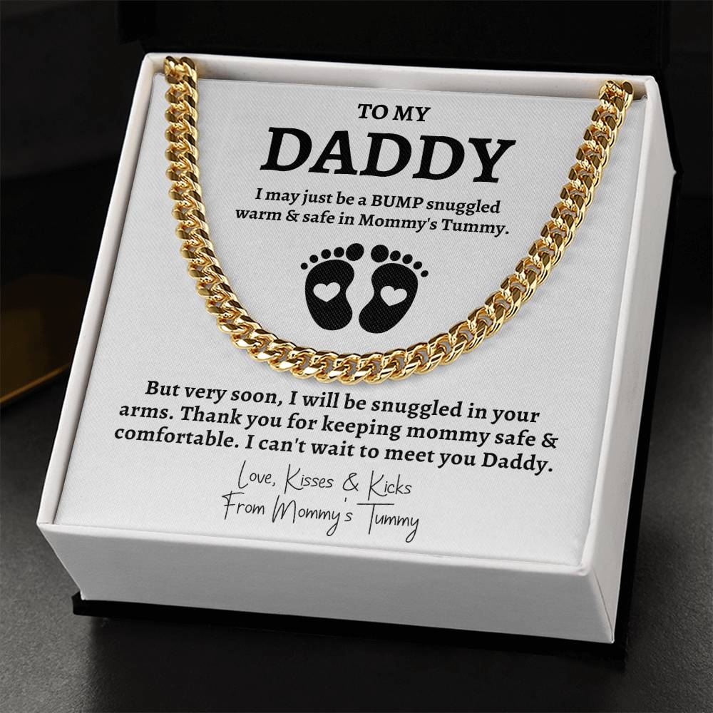 New Dad Father'S Day Gift First Time New Dad Gift New Daddy Gift From Bump Daddy To Be Cuban Chain Gift From Baby Cuban Link Chain