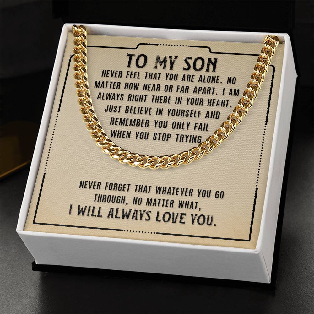 To My Son ?? ?? Cuban Link Chain Necklace