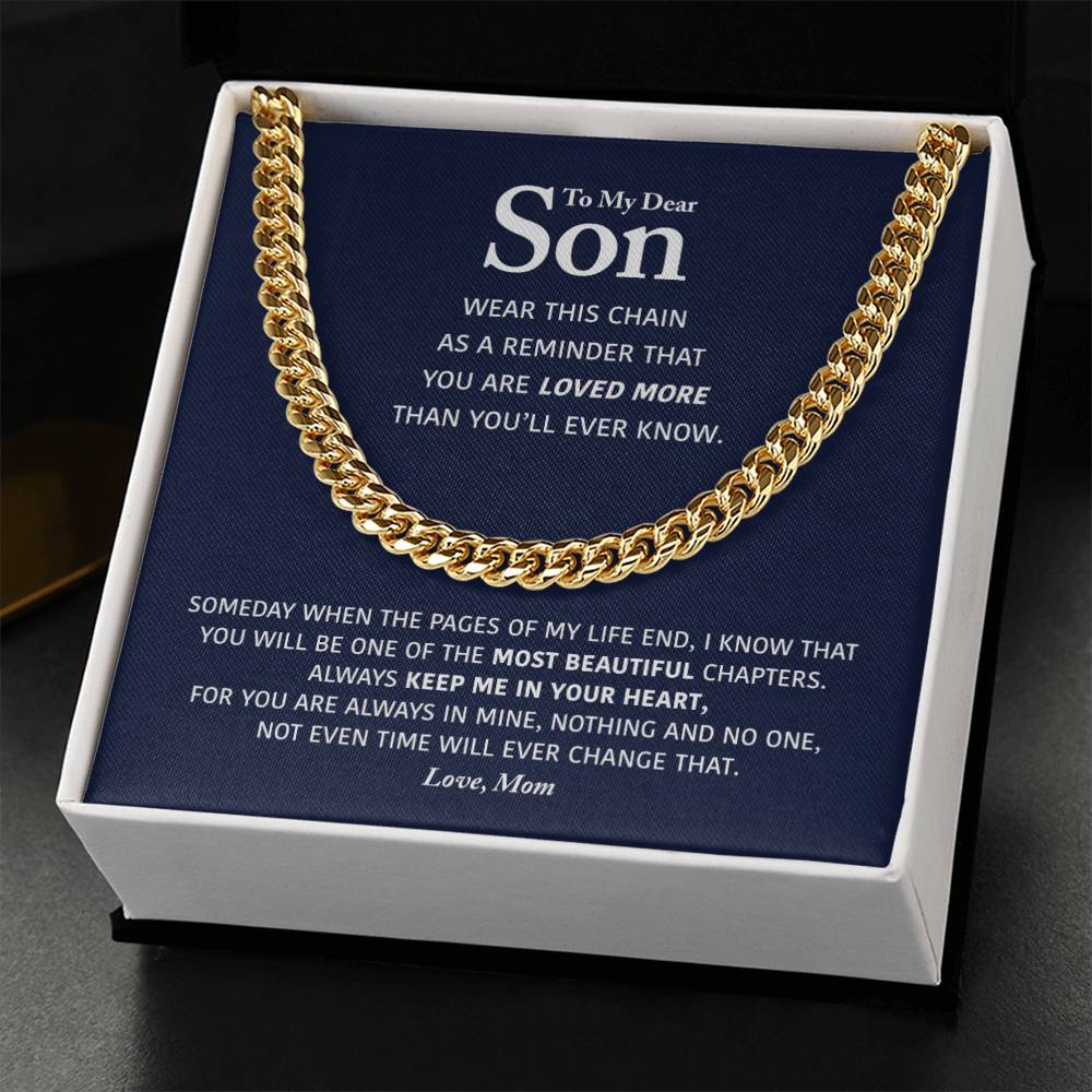 My Dear Son - Keep Me In Your Heart - Cuban Link Chain