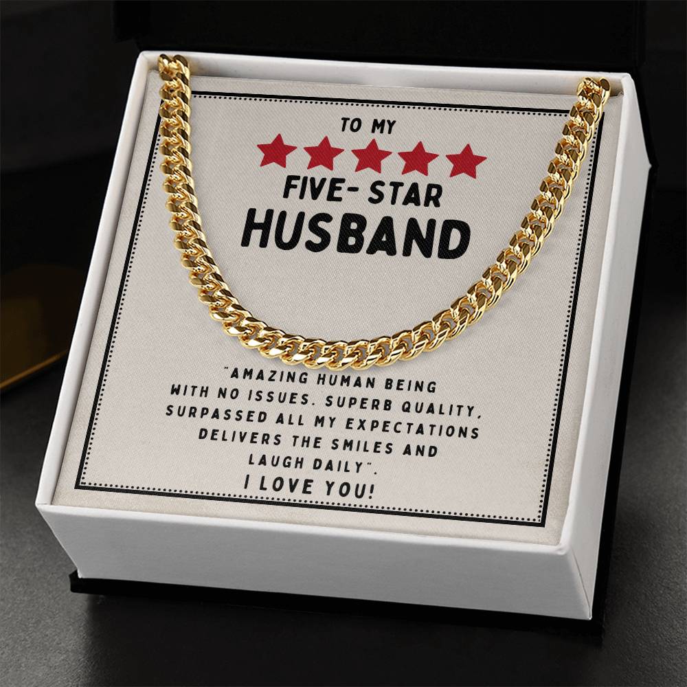 To My Five-Star Husband - Cuban Chain Necklace Cuban Link Chain